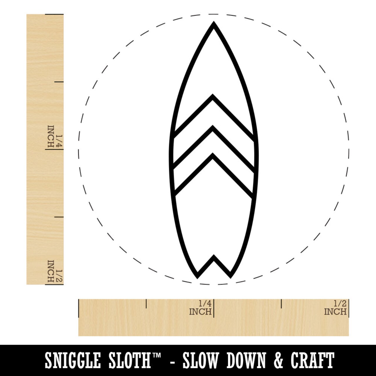 Stylish Surfboard Self-Inking Rubber Stamp for Stamping Crafting Planners